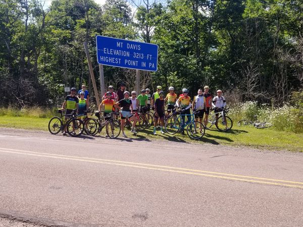 Riders at Mt Davis Sign